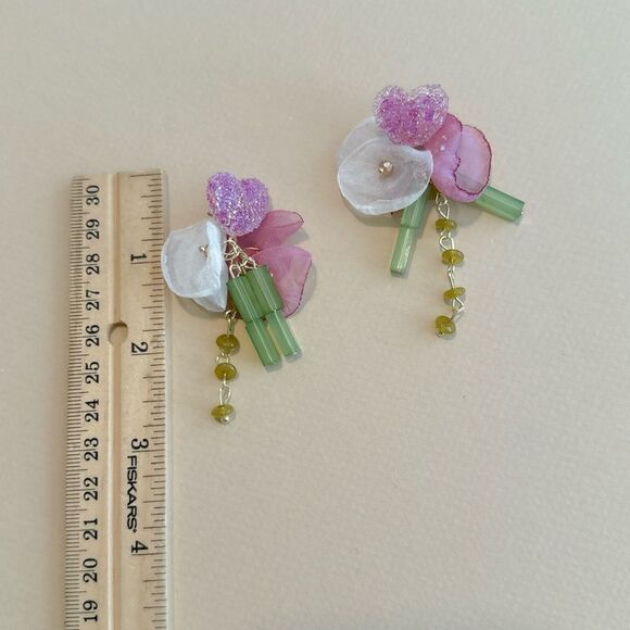Boho flower earrings M947 - Picture 3 of 3